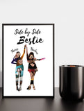 Personalisiertes Poster "Side by Side Bestie"